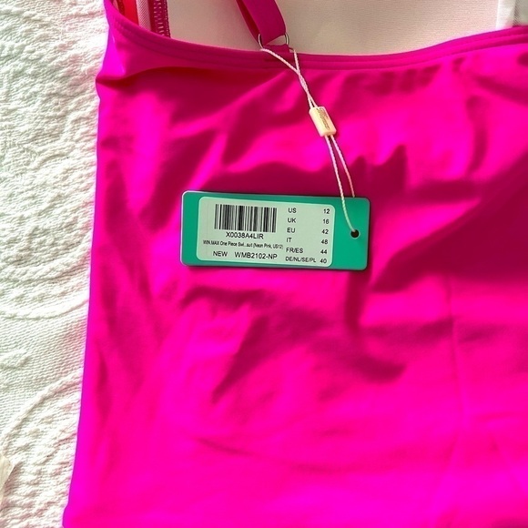 Winmax: Neon Pink One Piece Tummy Coverage Swimsuit. Size 12 NWT. - Picture 6 of 11
